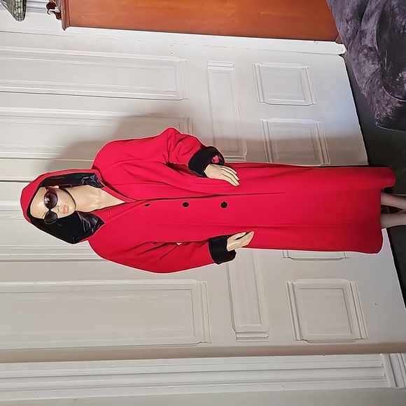 HALSTON wool and velvet red and black - Picture 4 of 10